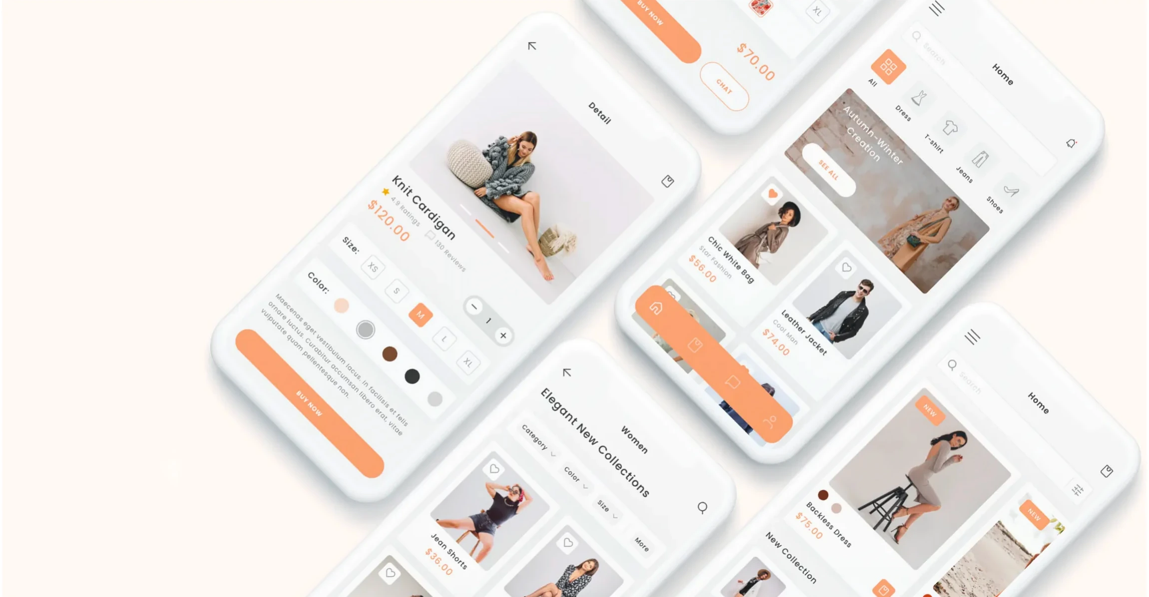 MALABISS version 1: product listing and checkout screens.