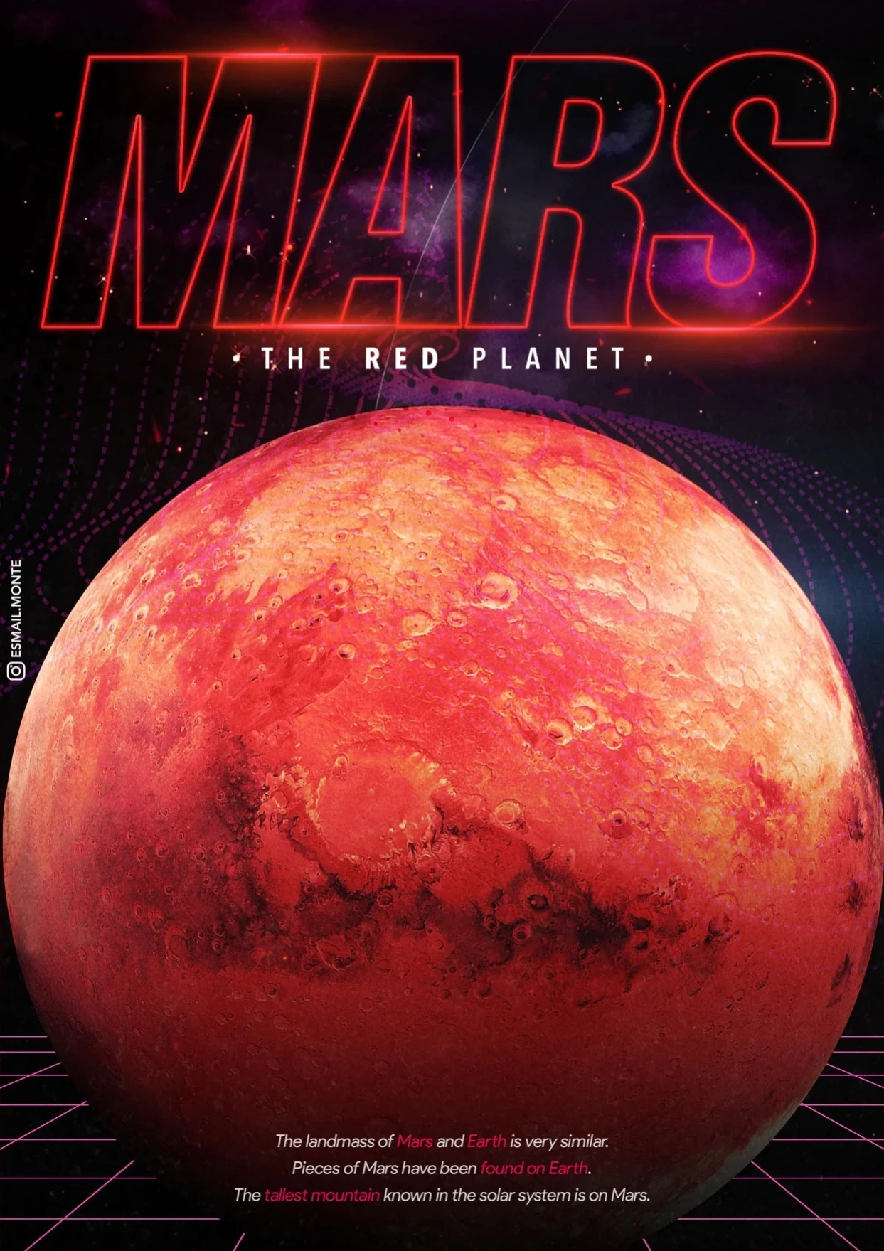 Mars poster in red.